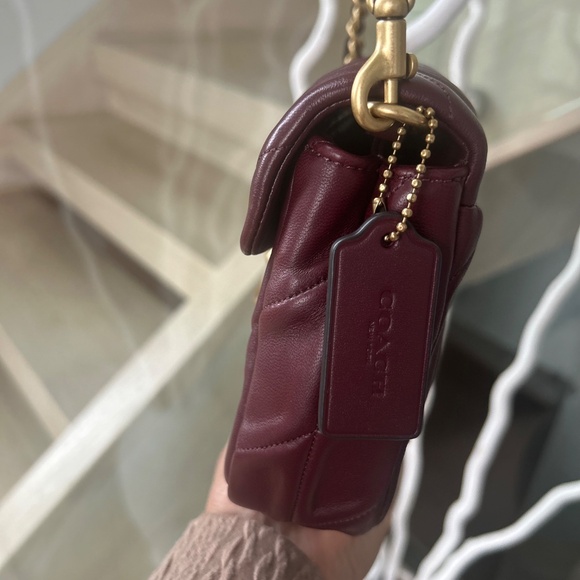 Coach Times Square Tabby CW628 Brass/Merlot Shoulder Bag 17 With Quilting - Picture 5 of 11